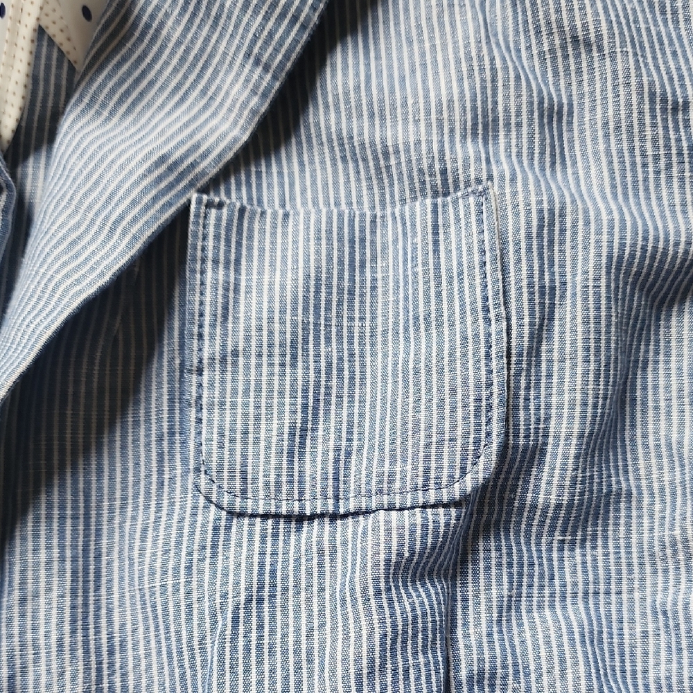 GAP Blue and White Striped Blazer with Polka Dot Lining - Picture 5 of 7